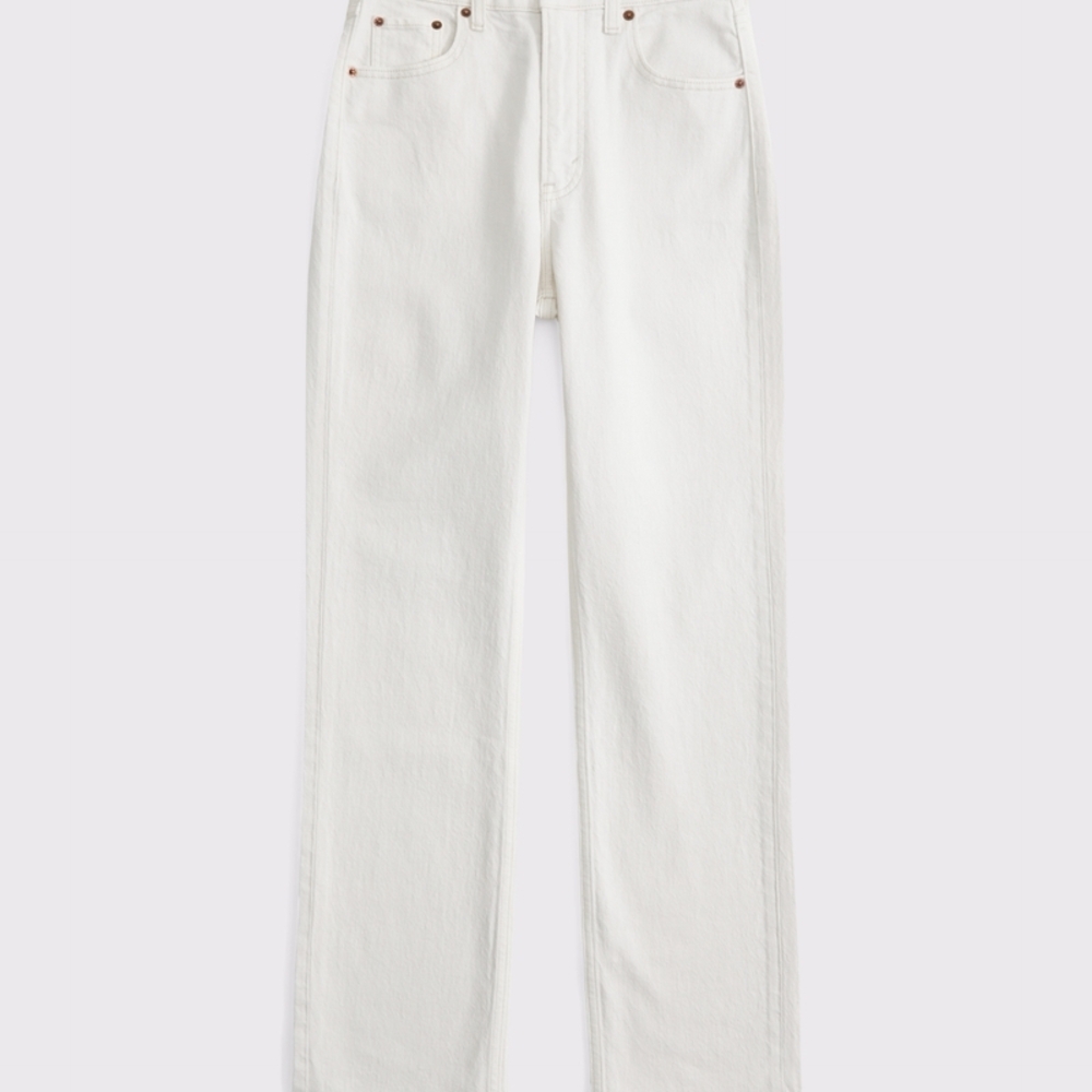 White Straight-Leg Jeans